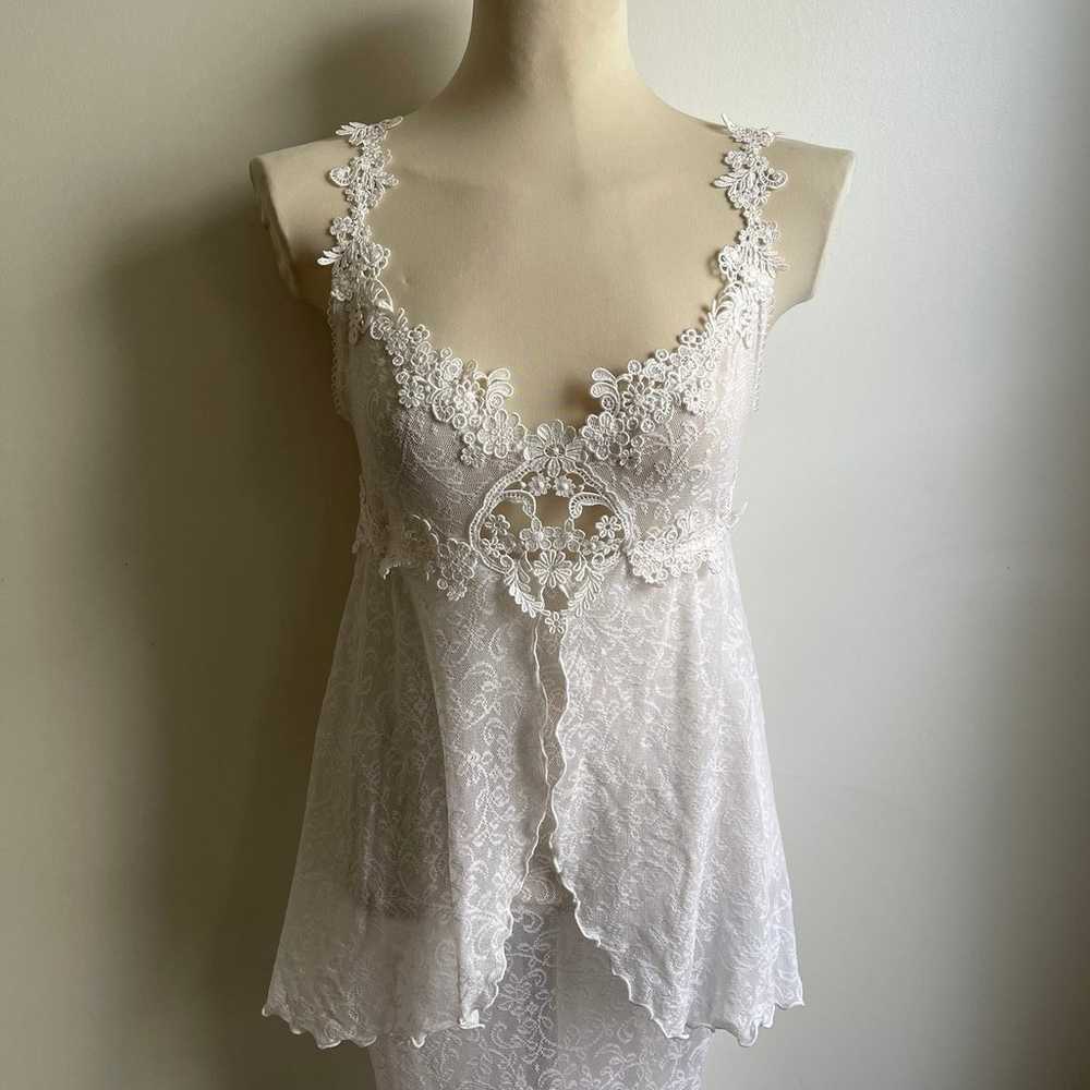 Vintage Claire Pettibone White Embroidery Lace Go… - image 9