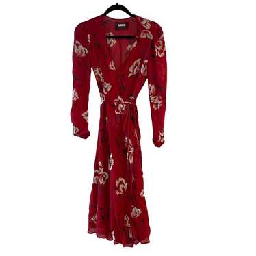Reformation Ashley Dress Shoshana Red Floral Midi… - image 1