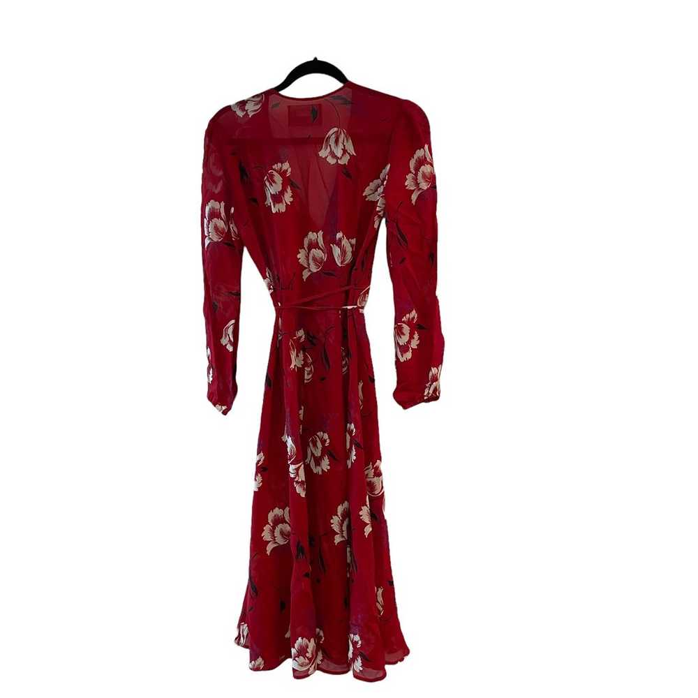 Reformation Ashley Dress Shoshana Red Floral Midi… - image 2
