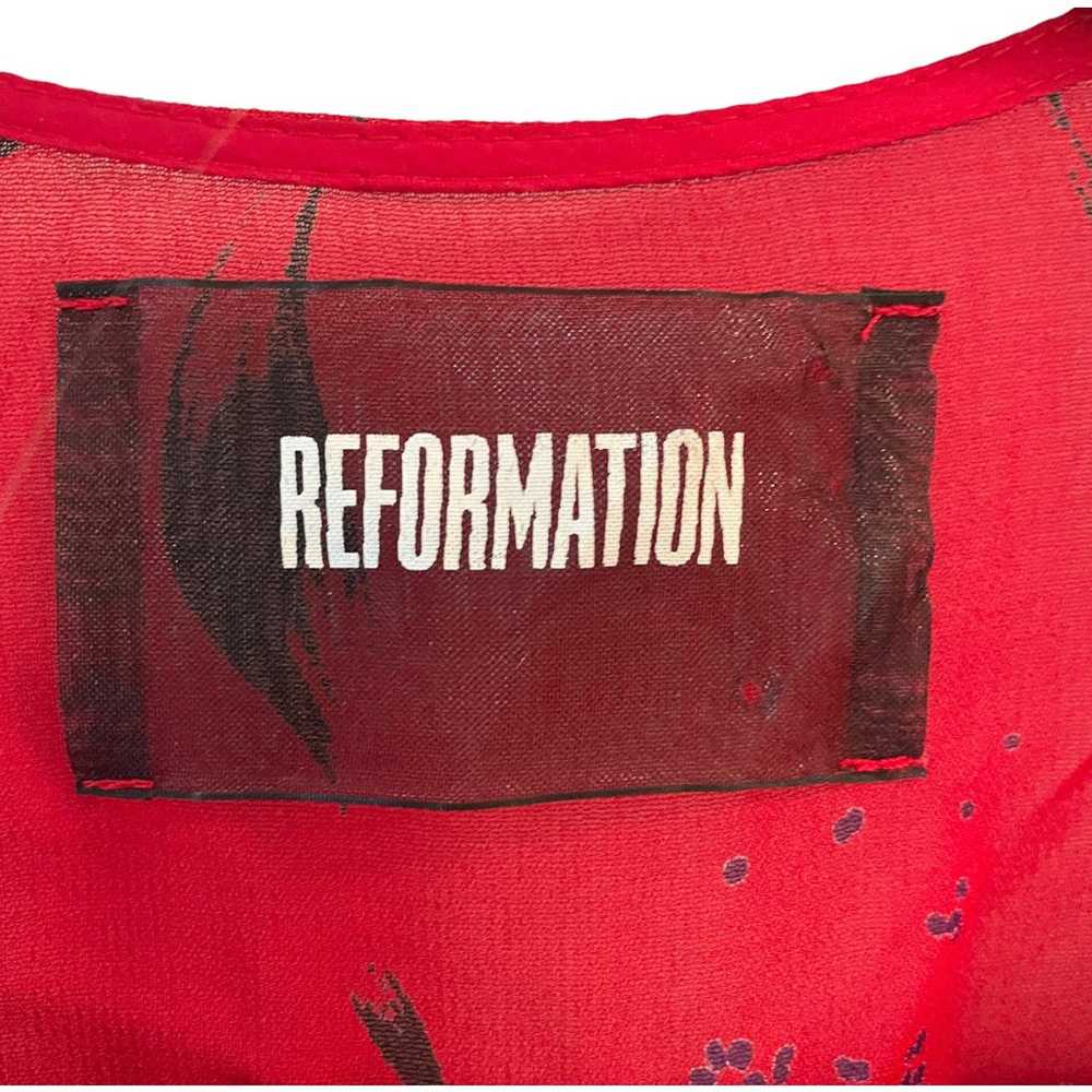 Reformation Ashley Dress Shoshana Red Floral Midi… - image 6