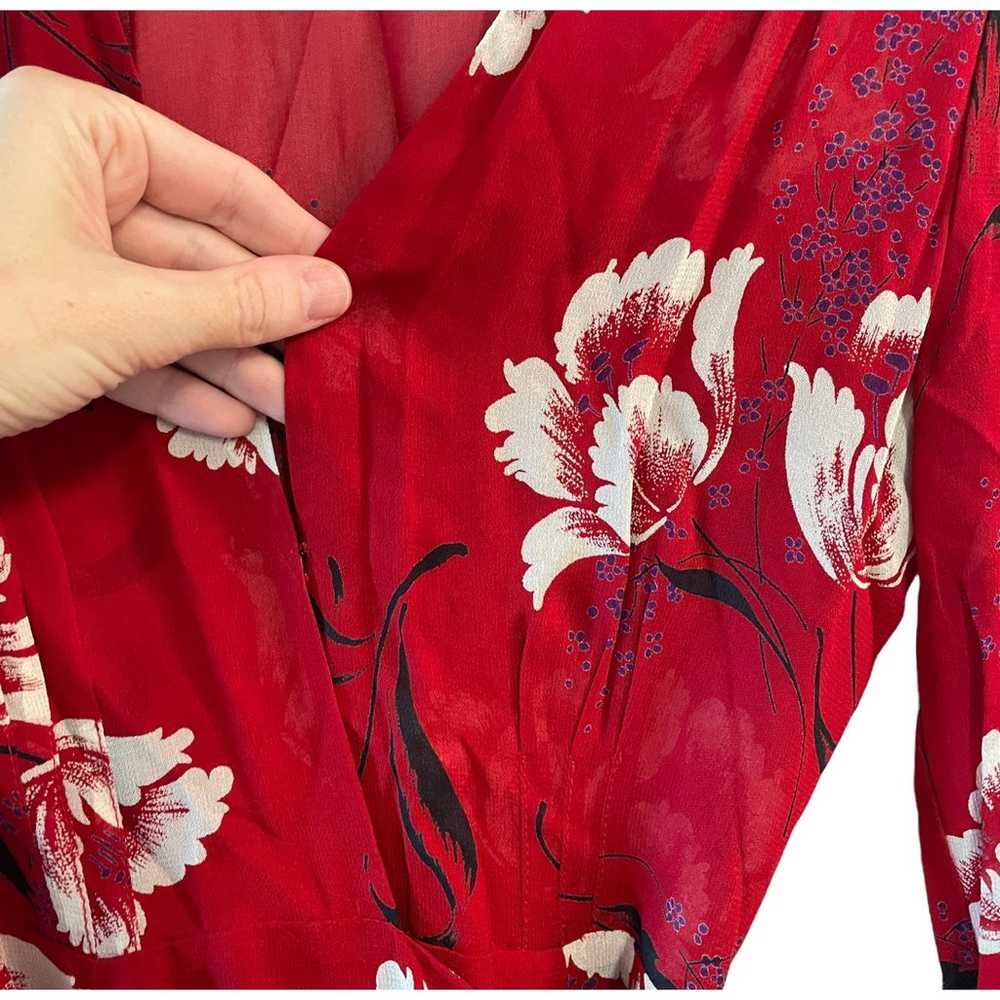 Reformation Ashley Dress Shoshana Red Floral Midi… - image 7