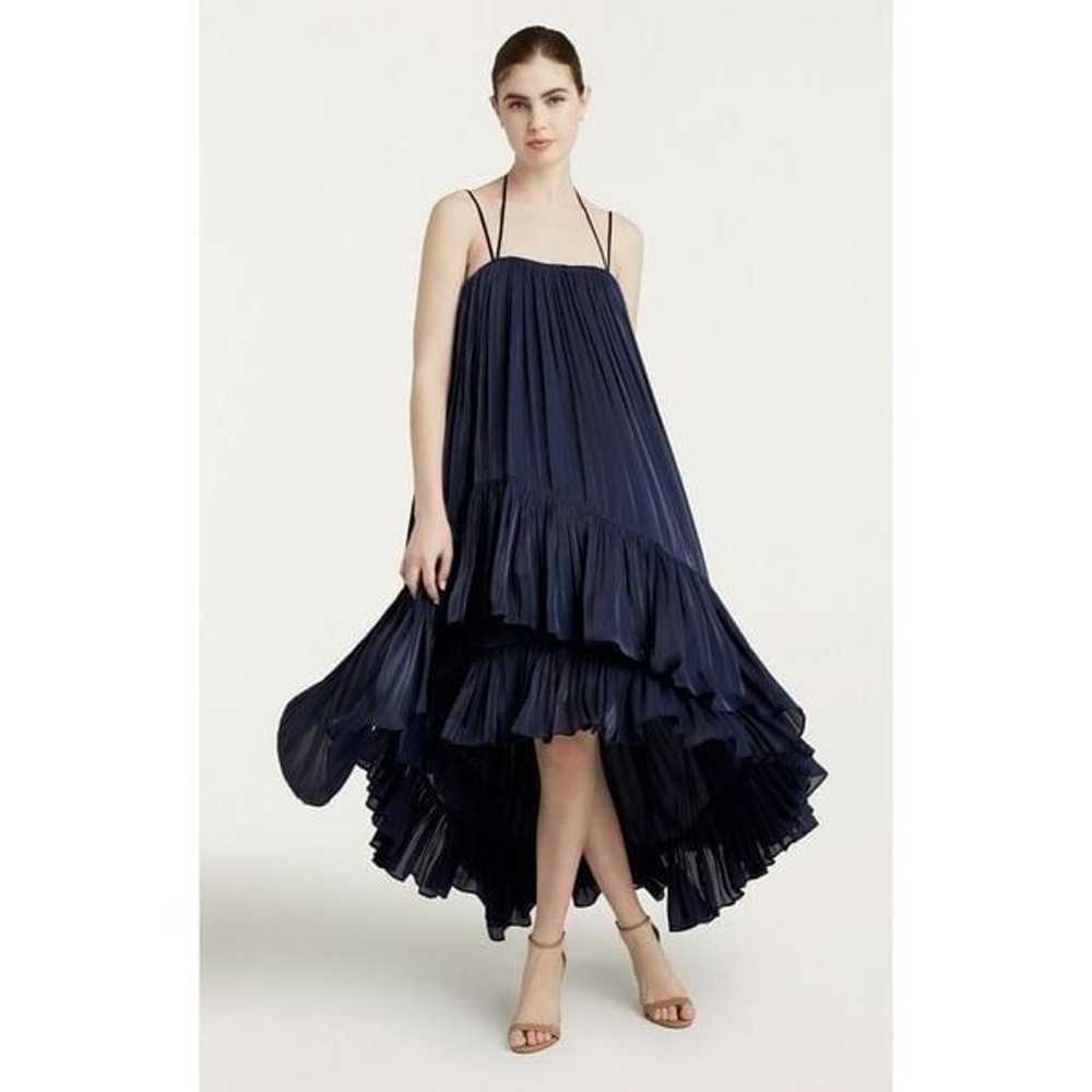 CINQ A SEPT Soliel Ruffle Trapeze Dress - Navy - image 4