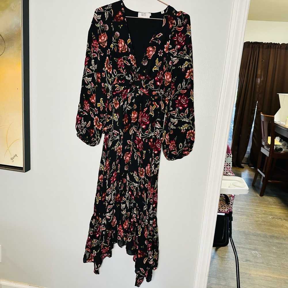 A.L.C. Annette Floral Silk Mini Long Sleeve Dress… - image 2