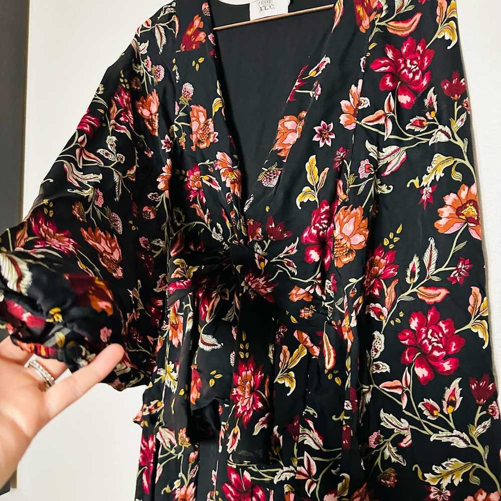 A.L.C. Annette Floral Silk Mini Long Sleeve Dress… - image 5