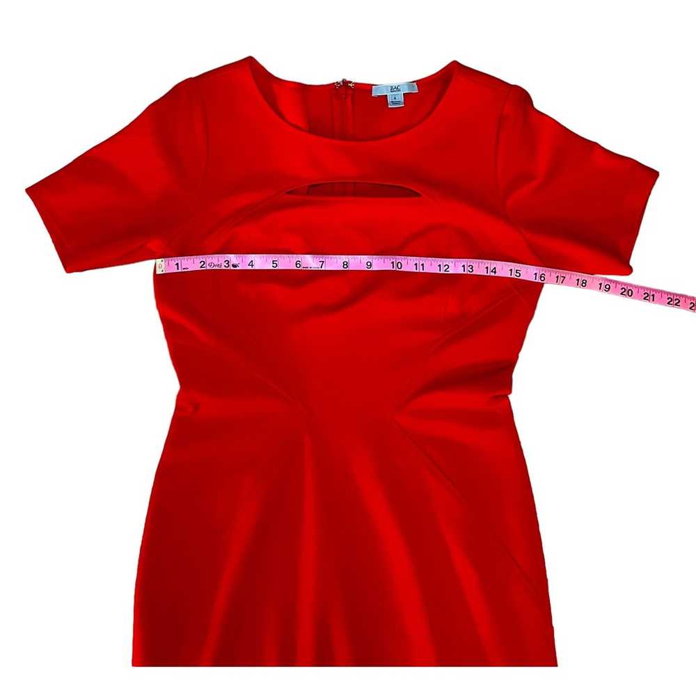 Zac Posen red Bateau Neckline Dress - image 7