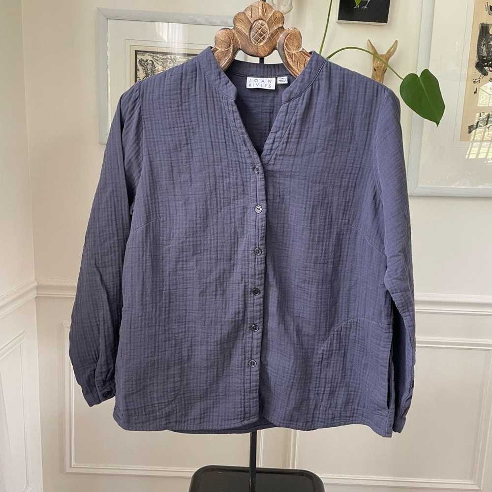 Other QVC Joan Rivers Button Shirt Shacket Cotton… - image 1
