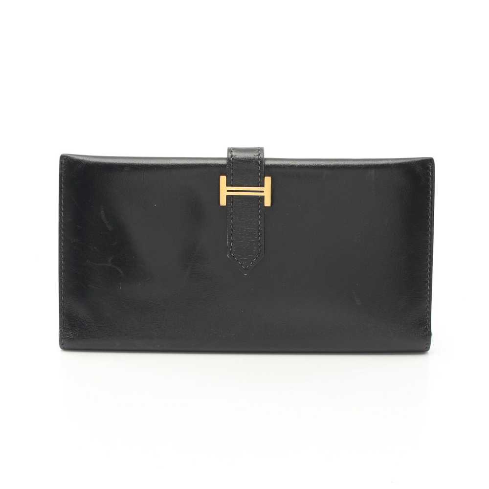 Hermes Bearn Classic Bi-Fold Long Wallet Box Calf… - image 1