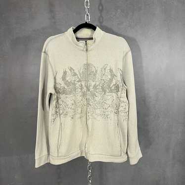Vintage Y2K full zip printed sweater. Ed hardy ta… - image 1