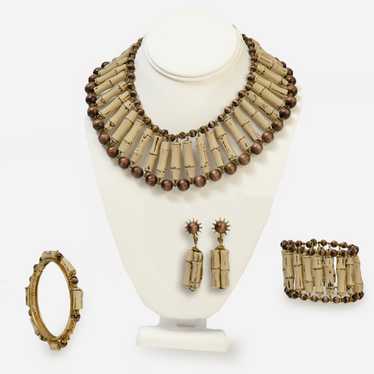 Miriam Haskell Jewelry Set, Necklace, Earrings & … - image 1