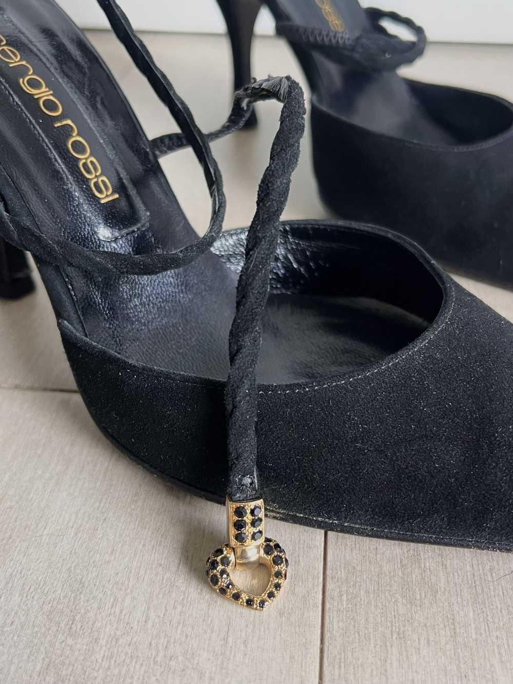 Sergio Rossi Sergio Rossi Black Heart Charm Heels… - image 4