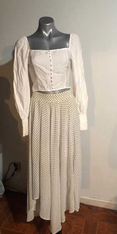 Designer Maxi skirt long flowing polka dot skirt w