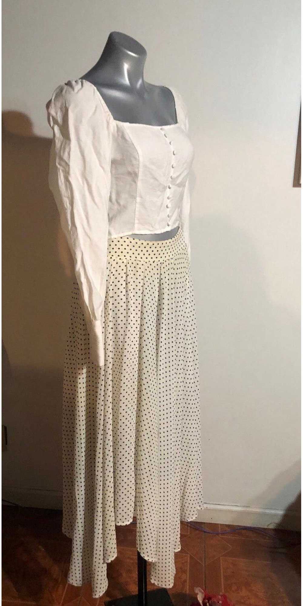 Designer Maxi skirt long flowing polka dot skirt … - image 2