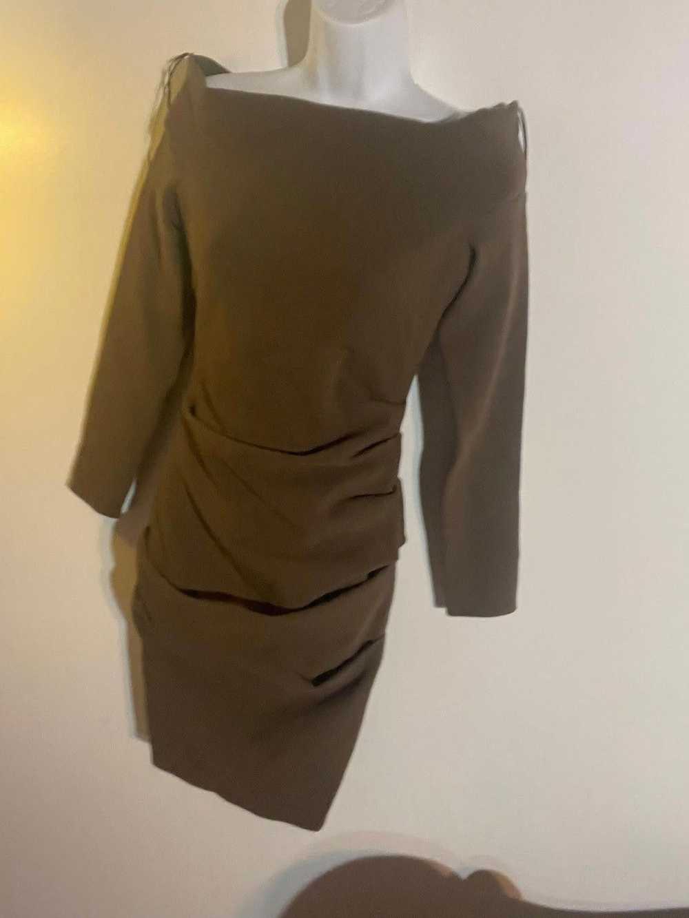 Designer Virgin Wool dress off the shoulder La Pe… - image 4