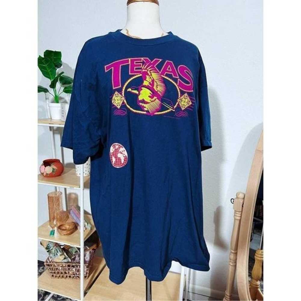 Retro Men's Y2k Texas Purple Yellow Logo T-Shirt - image 1