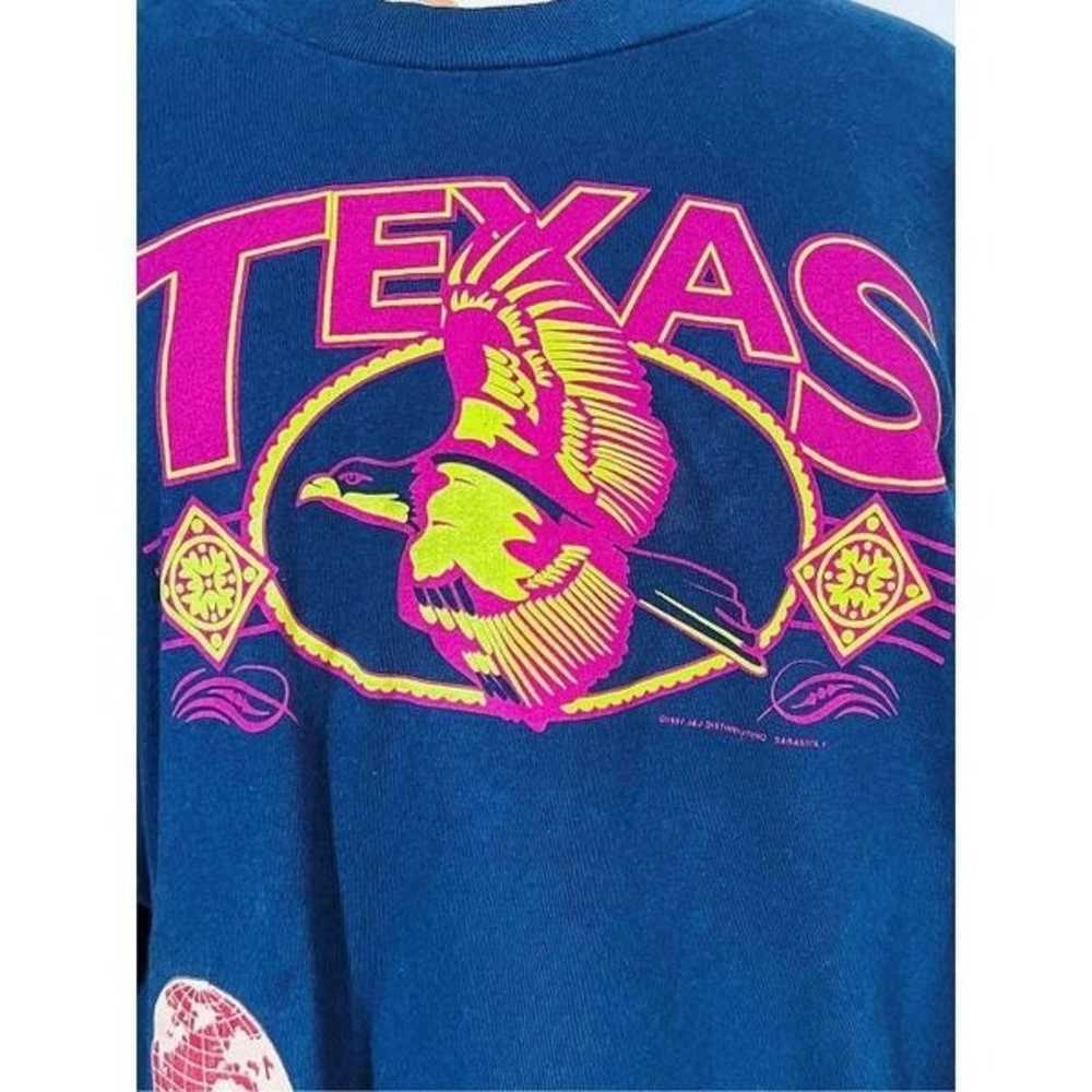 Retro Men's Y2k Texas Purple Yellow Logo T-Shirt - image 2