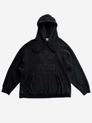 Gucci Gucci Black Tennis Embroidered Logo Hoodie