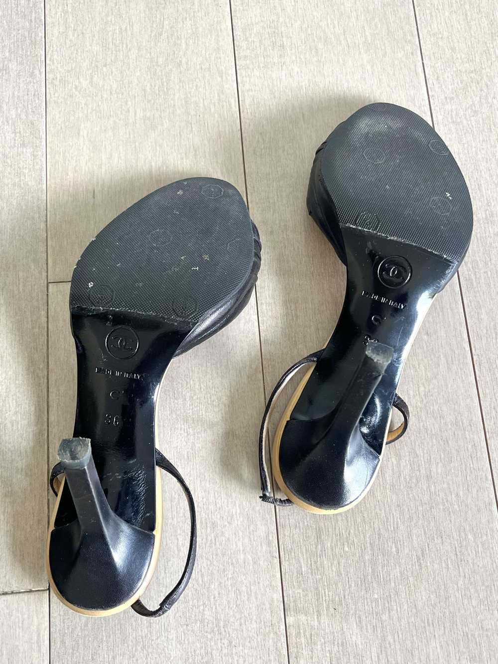 Chanel Chanel Black Open Toe Kitten Heels - Vinta… - image 5
