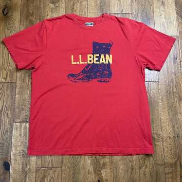 L.L. Bean Men's L Regular Red Spell Out Logo Boot… - image 1