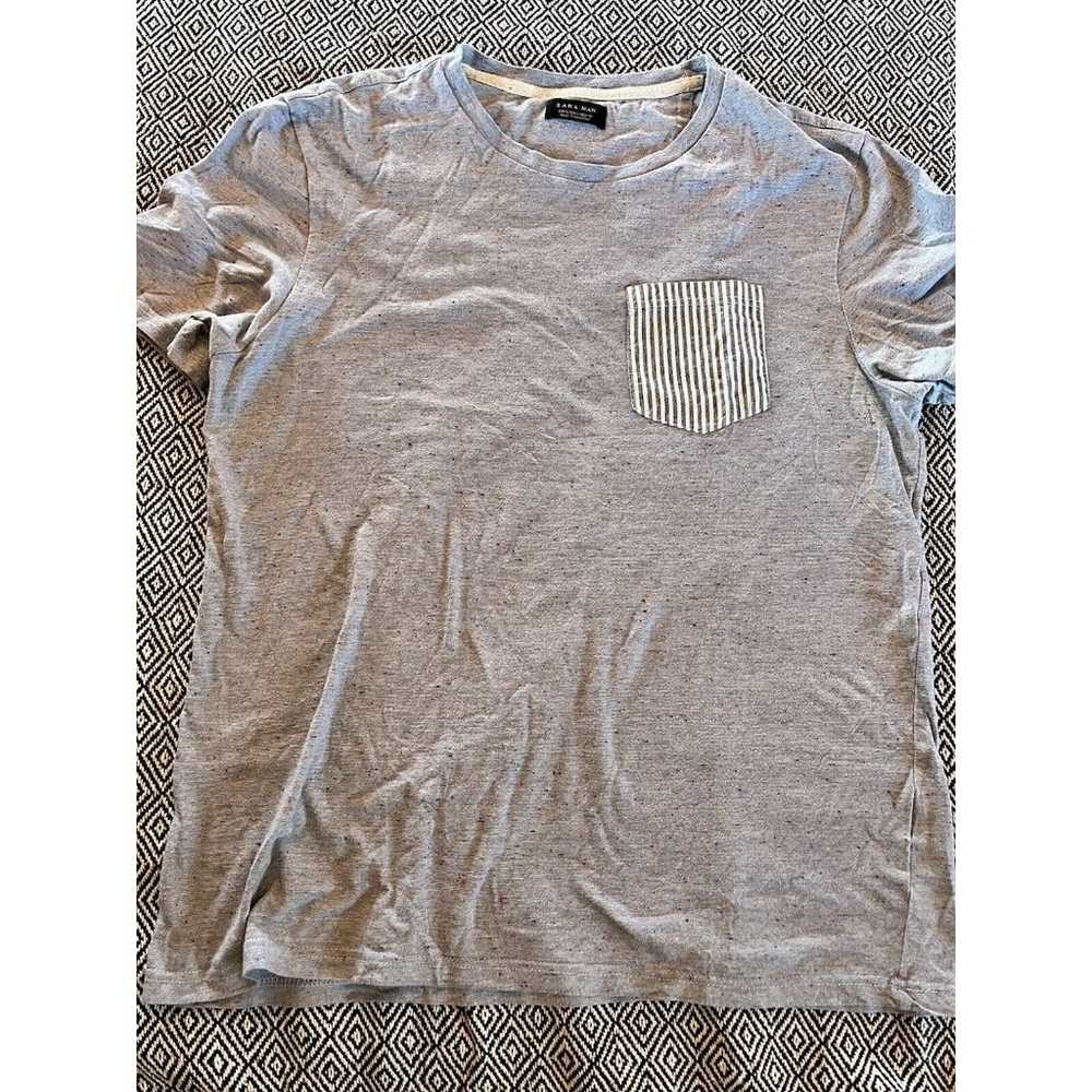 Zara Man Speckled Short Sleeve T Shirt Size Large… - image 1