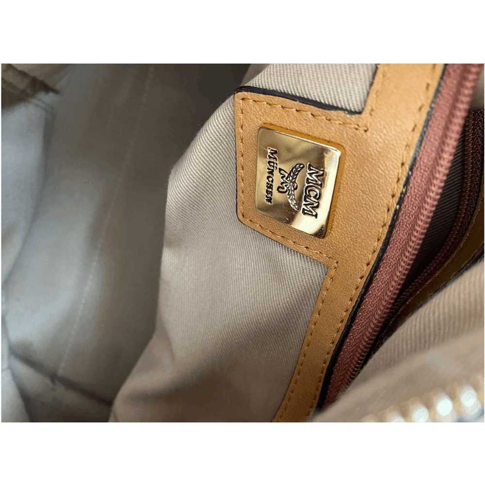 MCM Mcm Visetos Leather Hand Bag Brown - image 5