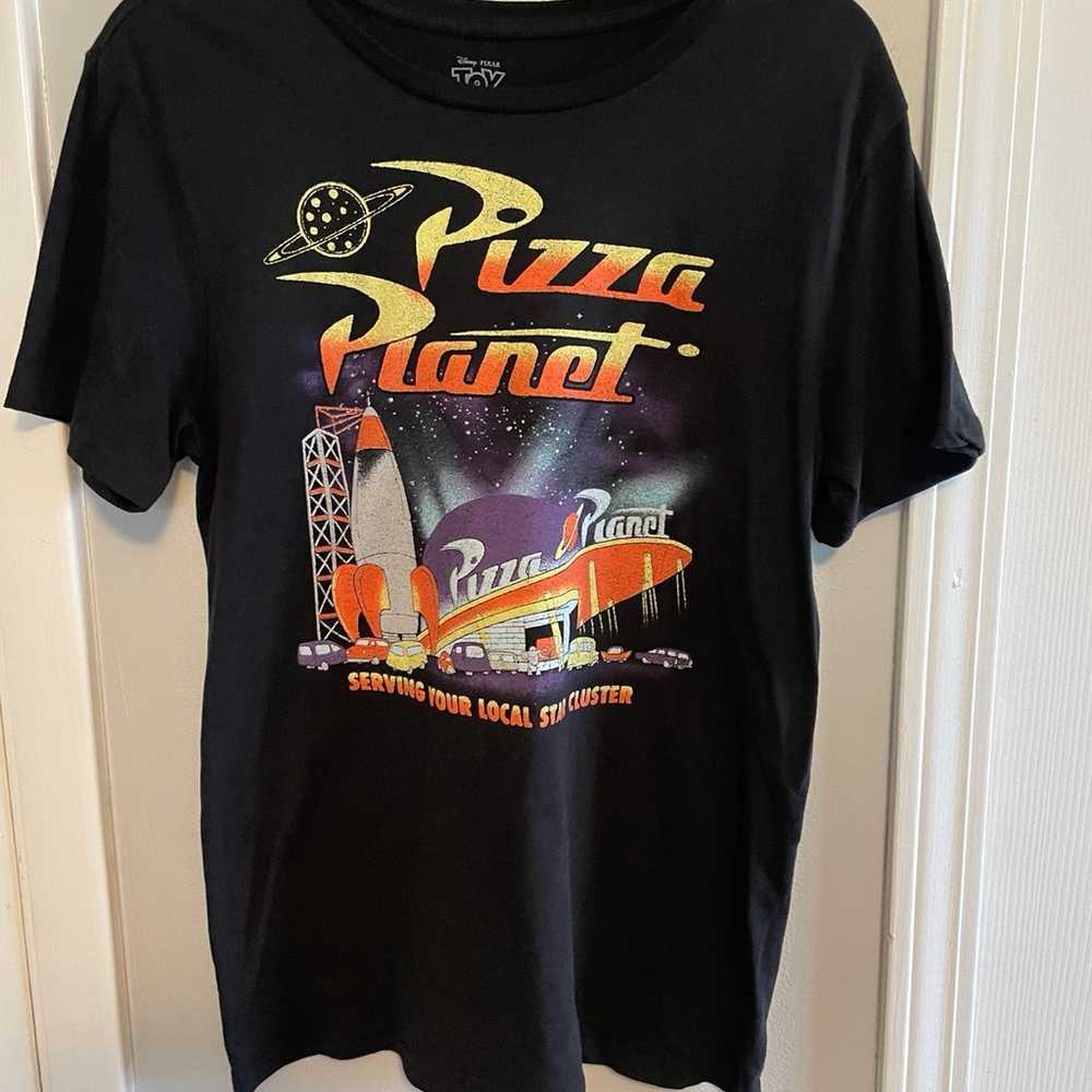 Disney Pixar Toy Story Pizza Planet Black T Shirt… - image 1