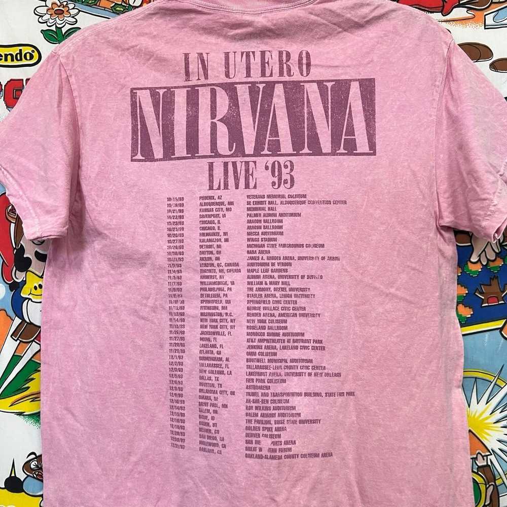 Retro VTG Style Pink Nirvana In Utero Live Concer… - image 5