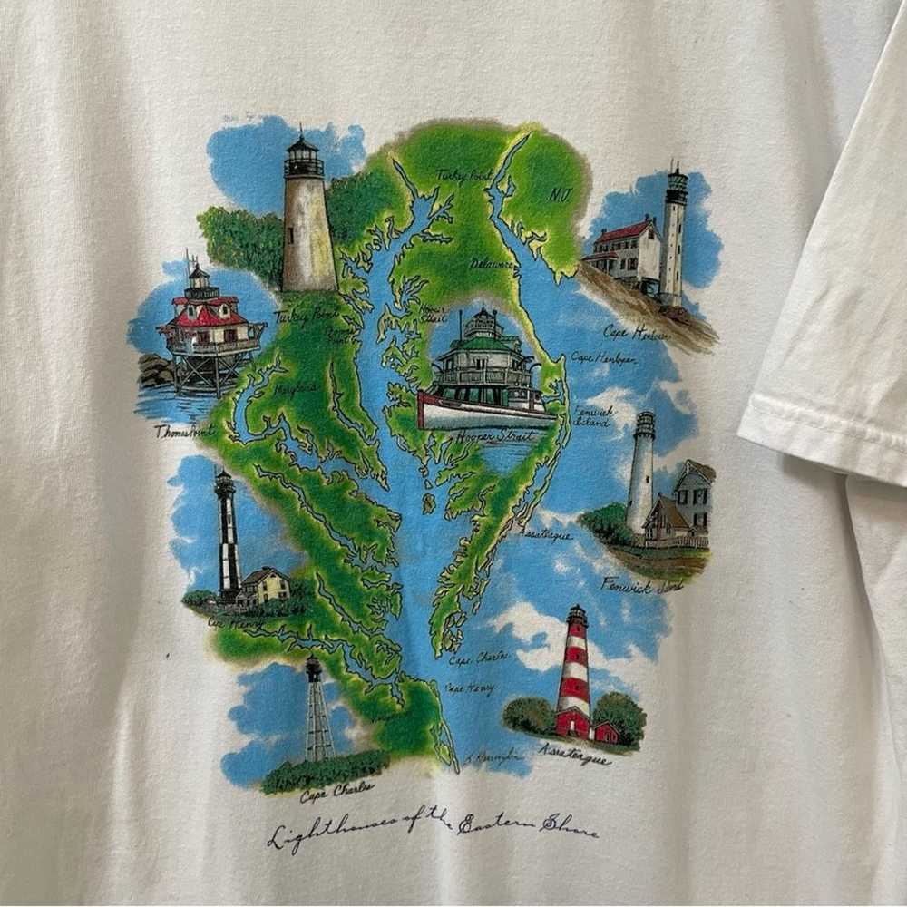 Anvil lighthouse shirt vtg white large - image 2