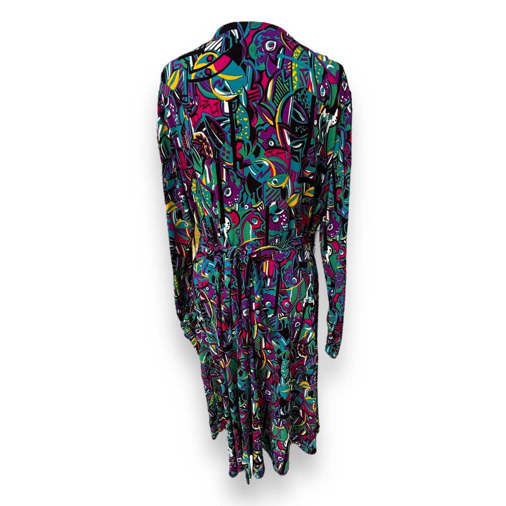 Vicky Tiel Dress Wrap Dress Colorful Abstract Lar… - image 2
