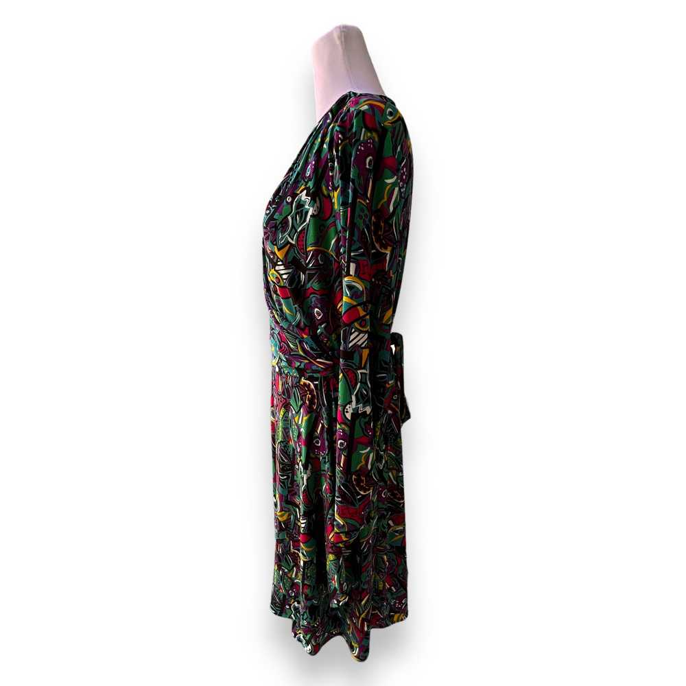 Vicky Tiel Dress Wrap Dress Colorful Abstract Lar… - image 3