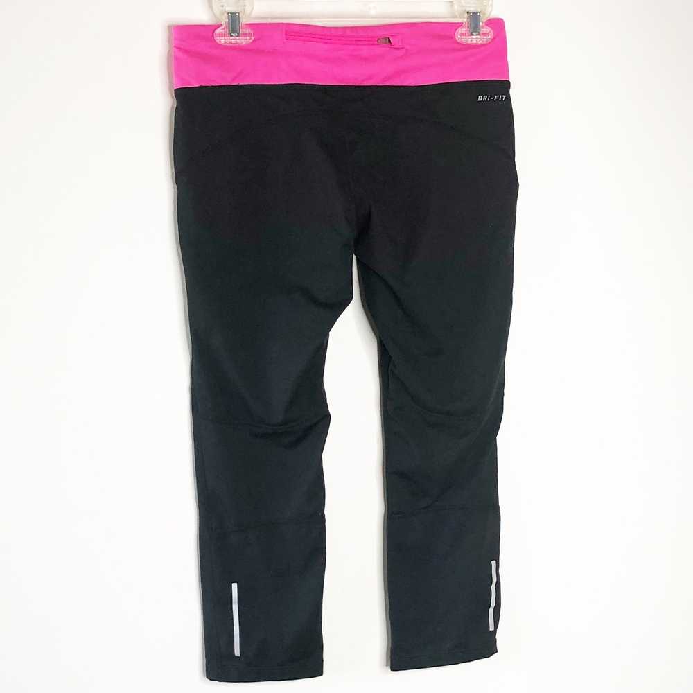 Nike Dri Fit Medium Cropped Leggings Pink Black D… - image 2