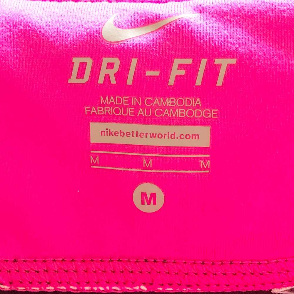 Nike Dri Fit Medium Cropped Leggings Pink Black D… - image 3