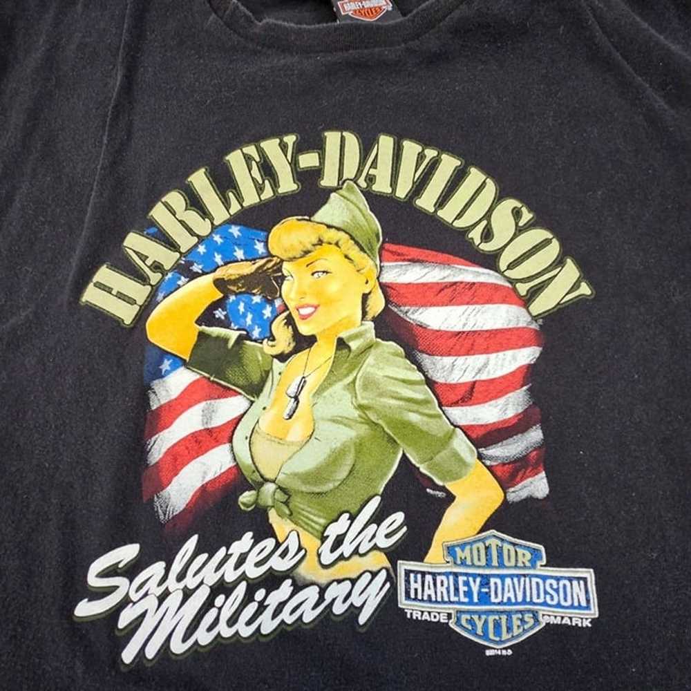 Harley Davidson T-Shirt Men's XL Pinup Girl Salut… - image 3