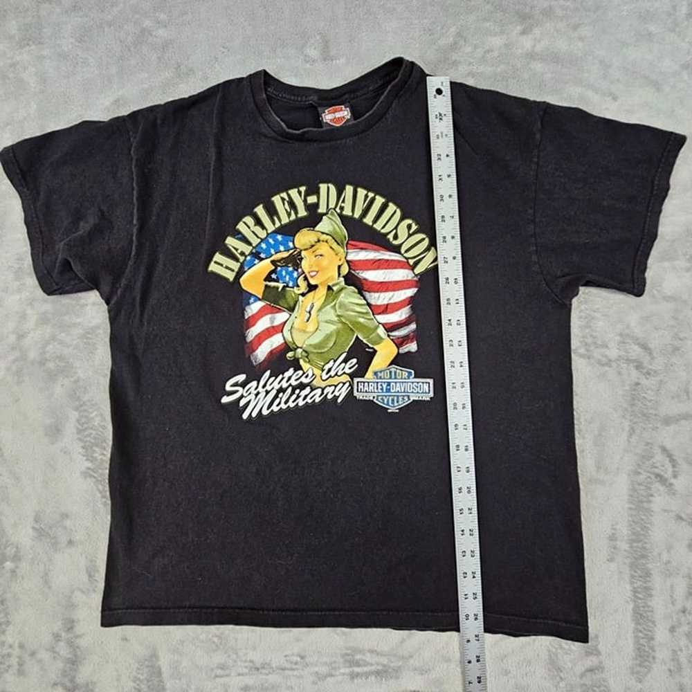 Harley Davidson T-Shirt Men's XL Pinup Girl Salut… - image 5