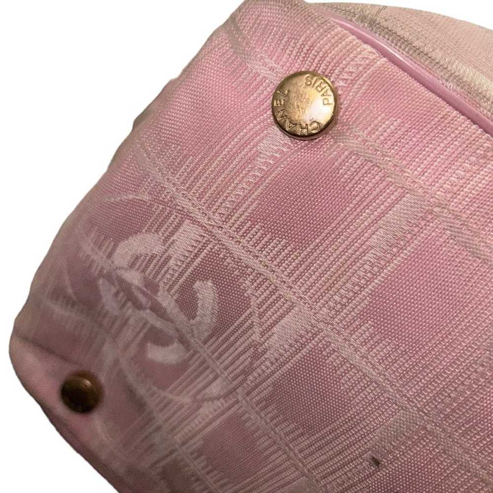 Chanel Chanel Pink Nylon Travel Tote Bag - image 4