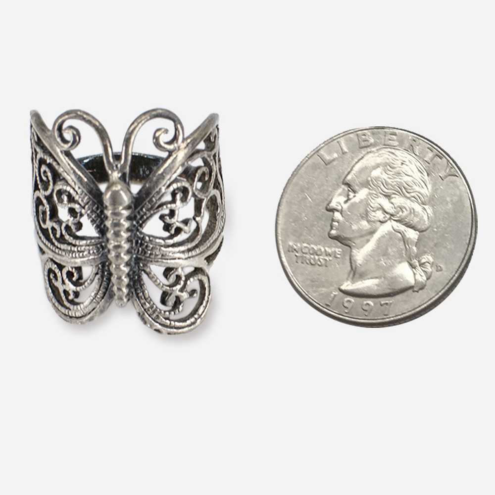 Vintage Sterling Silver Butterfly Ring, Size 5 - image 5
