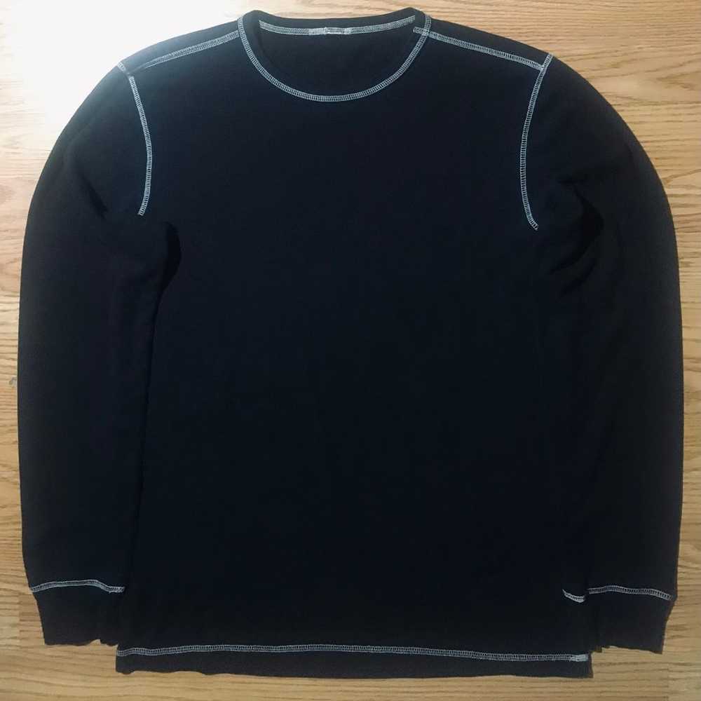 Mossimo Waffle Knit Thermal Shirt Mens M Black - image 10