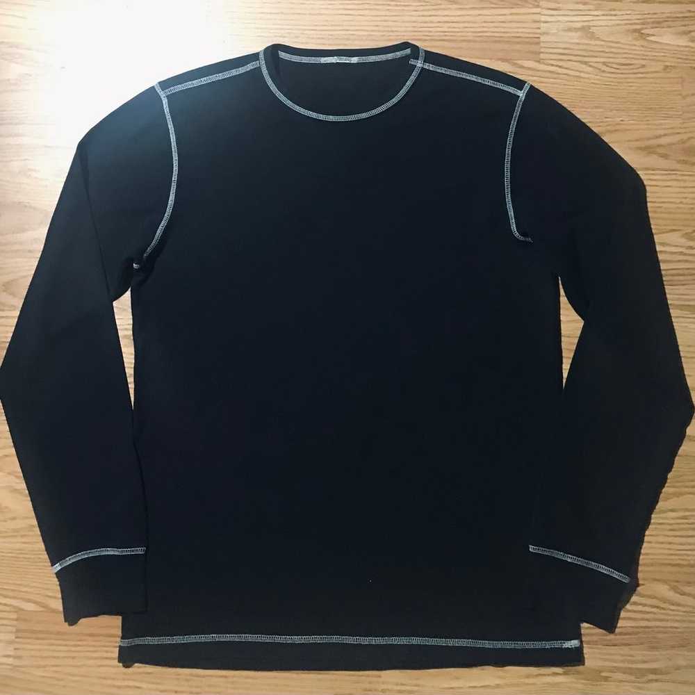 Mossimo Waffle Knit Thermal Shirt Mens M Black - image 1