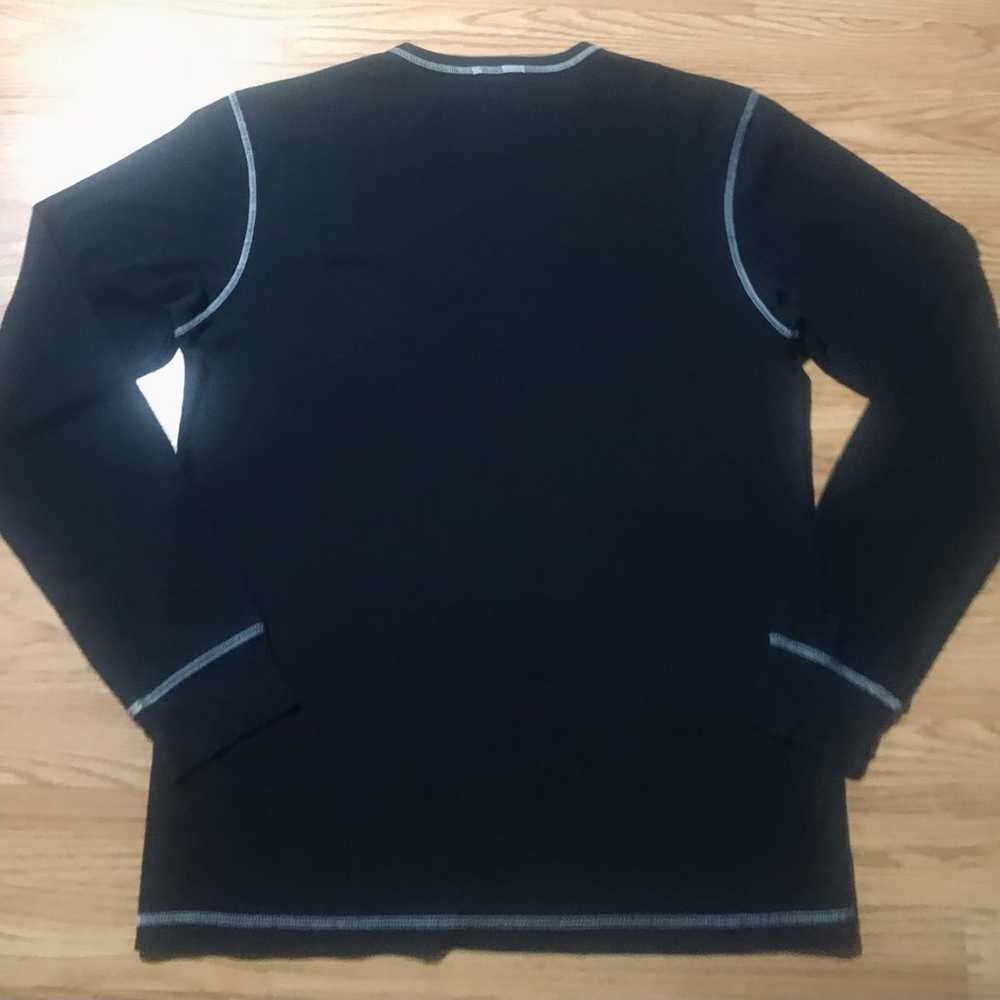 Mossimo Waffle Knit Thermal Shirt Mens M Black - image 3