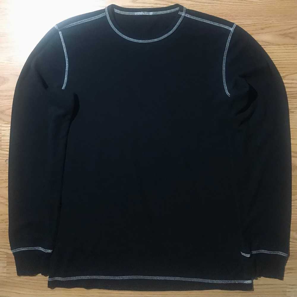 Mossimo Waffle Knit Thermal Shirt Mens M Black - image 9