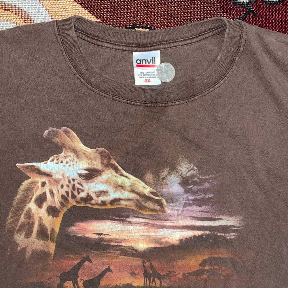 Vintage Y2K Giraffe Nature Tshirt - image 2