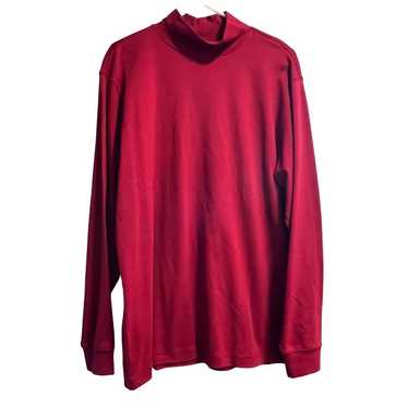 L.L. Bean Men's Red Long Sleeved Mock Neck Cotton… - image 1