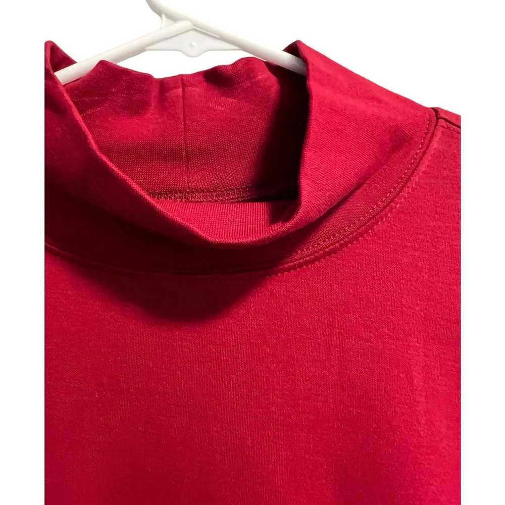 L.L. Bean Men's Red Long Sleeved Mock Neck Cotton… - image 2