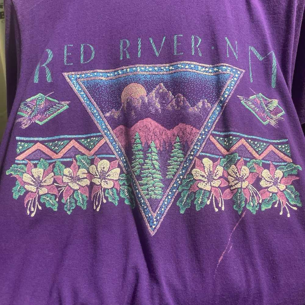 Vintage 90's Jerzees Red River New Mexico T-shirt… - image 8