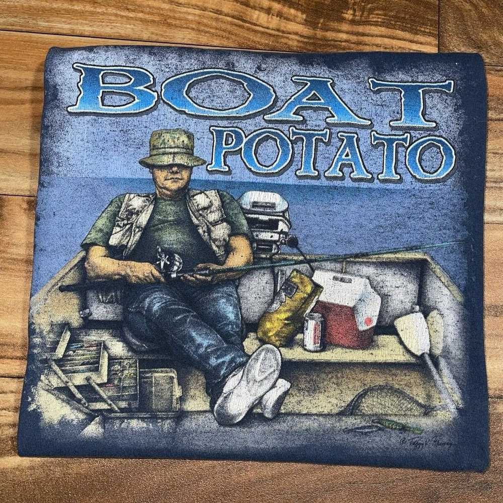 Vintage Boat Potato Funny Comedy Fishing Men’s XL… - image 1