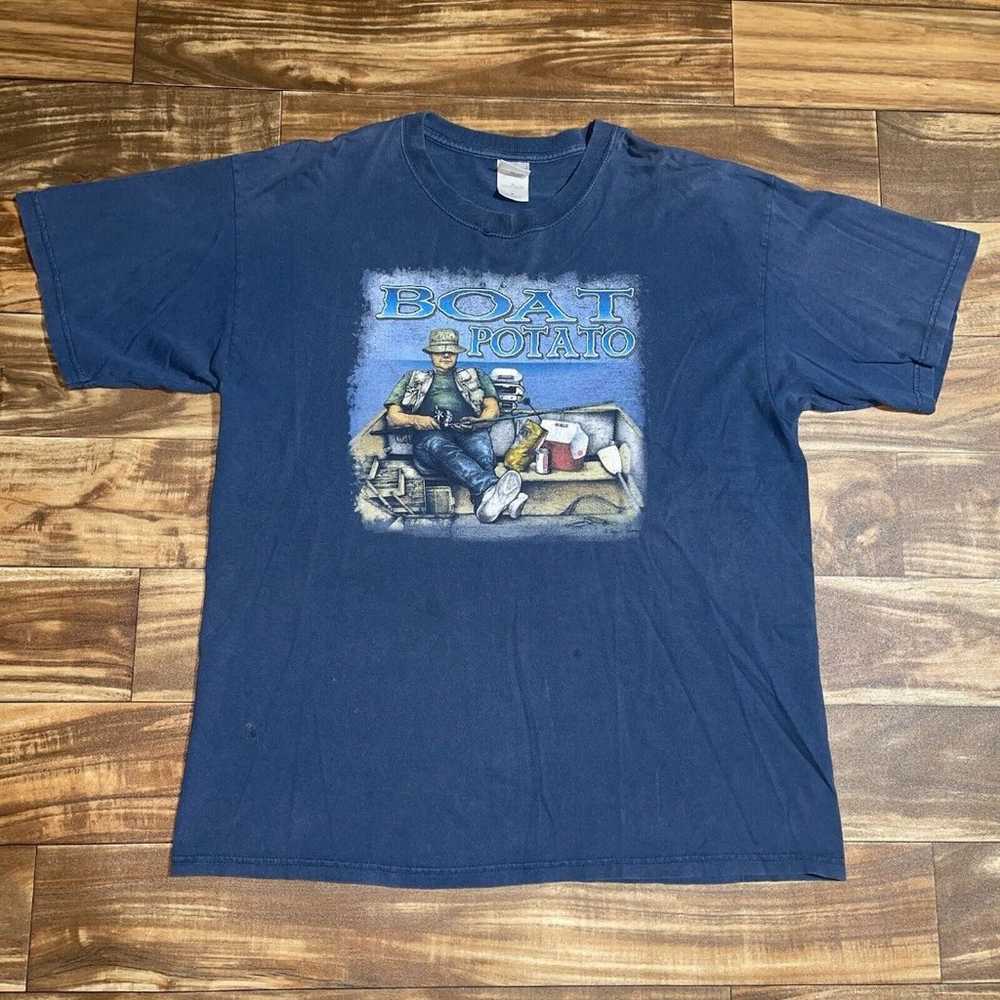 Vintage Boat Potato Funny Comedy Fishing Men’s XL… - image 2