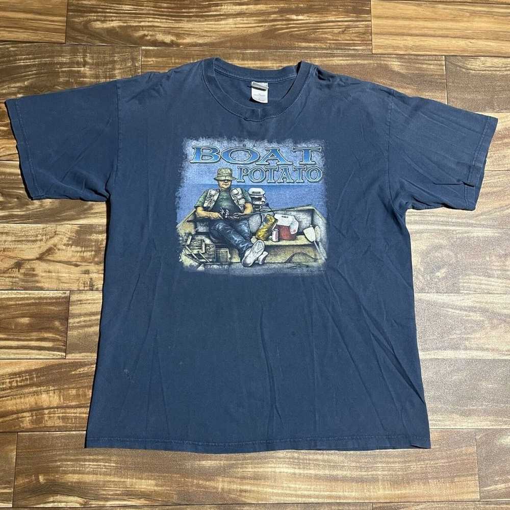 Vintage Boat Potato Funny Comedy Fishing Men’s XL… - image 3