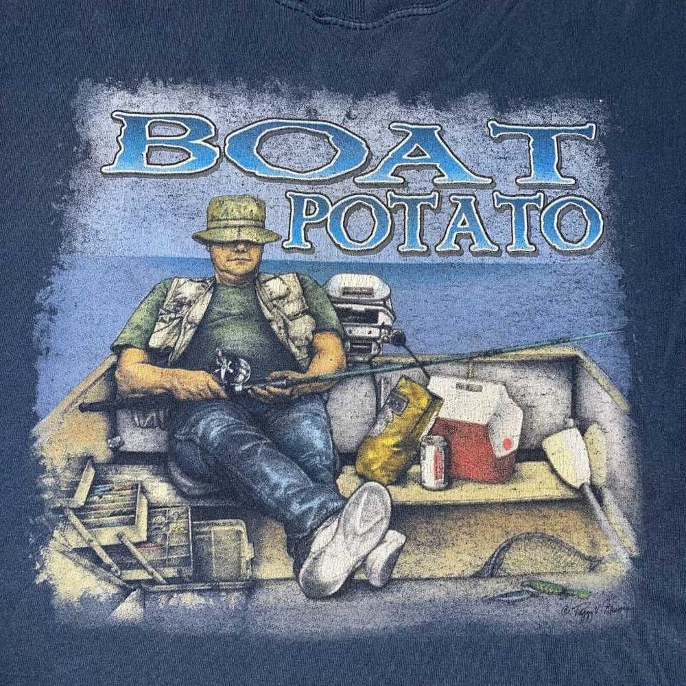 Vintage Boat Potato Funny Comedy Fishing Men’s XL… - image 5