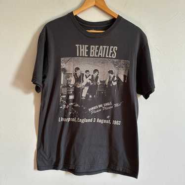 The Beatles Gray & Cream Graphic Print T-Shirt