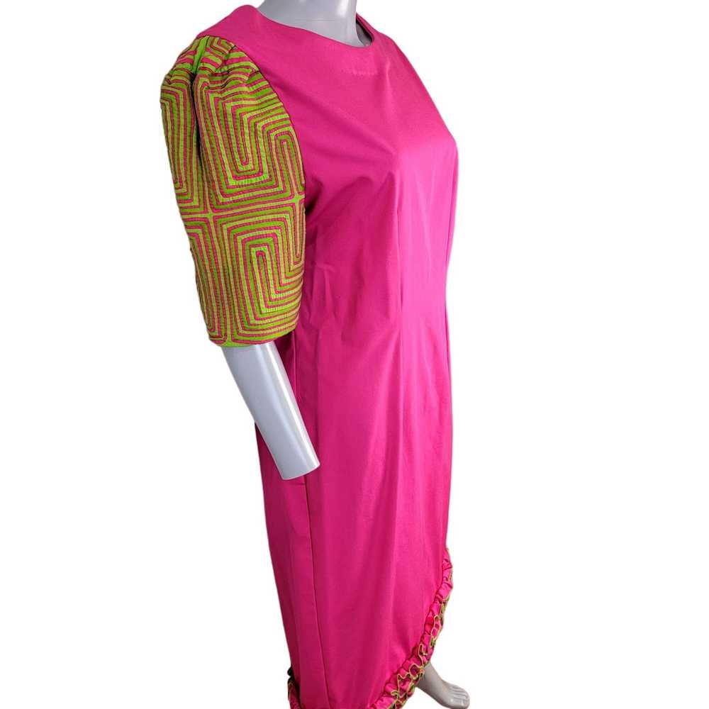 Vintage Vintage 80s Colorful Midi Dress Women 12 … - image 10