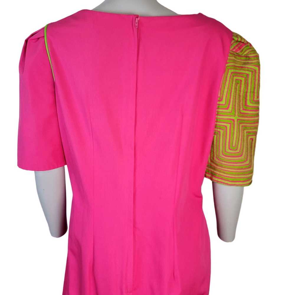 Vintage Vintage 80s Colorful Midi Dress Women 12 … - image 11